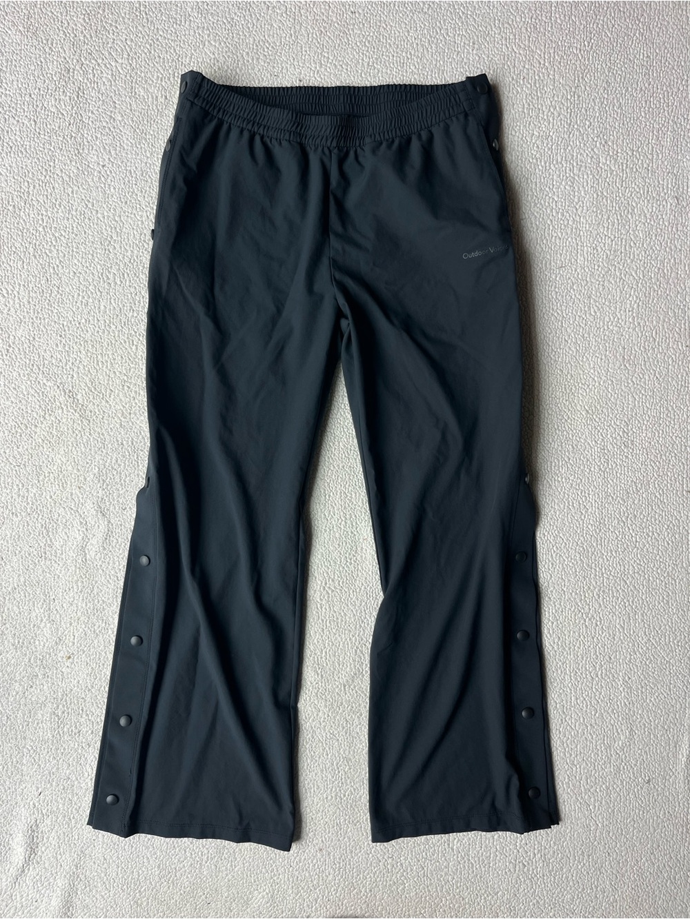 Outdoor Voices Black Snap Button Side Pull On Track Pants Womens Large